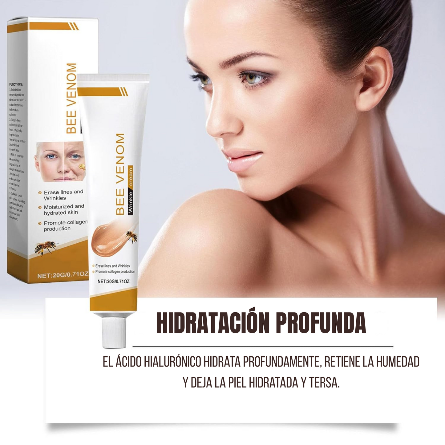 🐝 Crema Anti-Edad con Veneno de Abeja – Efecto Botox Natural sin Agujas