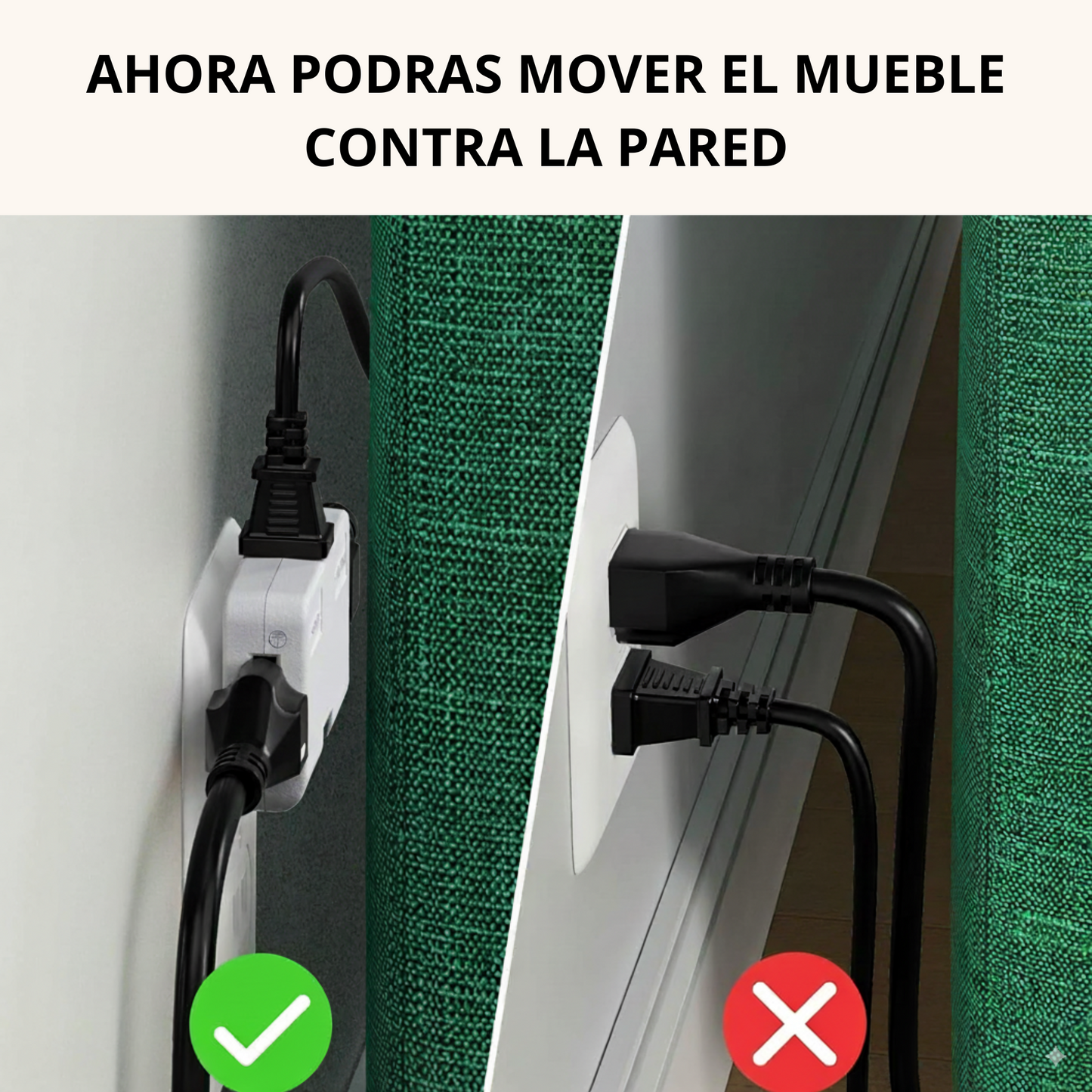 Pack Ahorro: Enchufe™ (x5 unidades) — El que entra detrás del sofá y elimina el desorden
