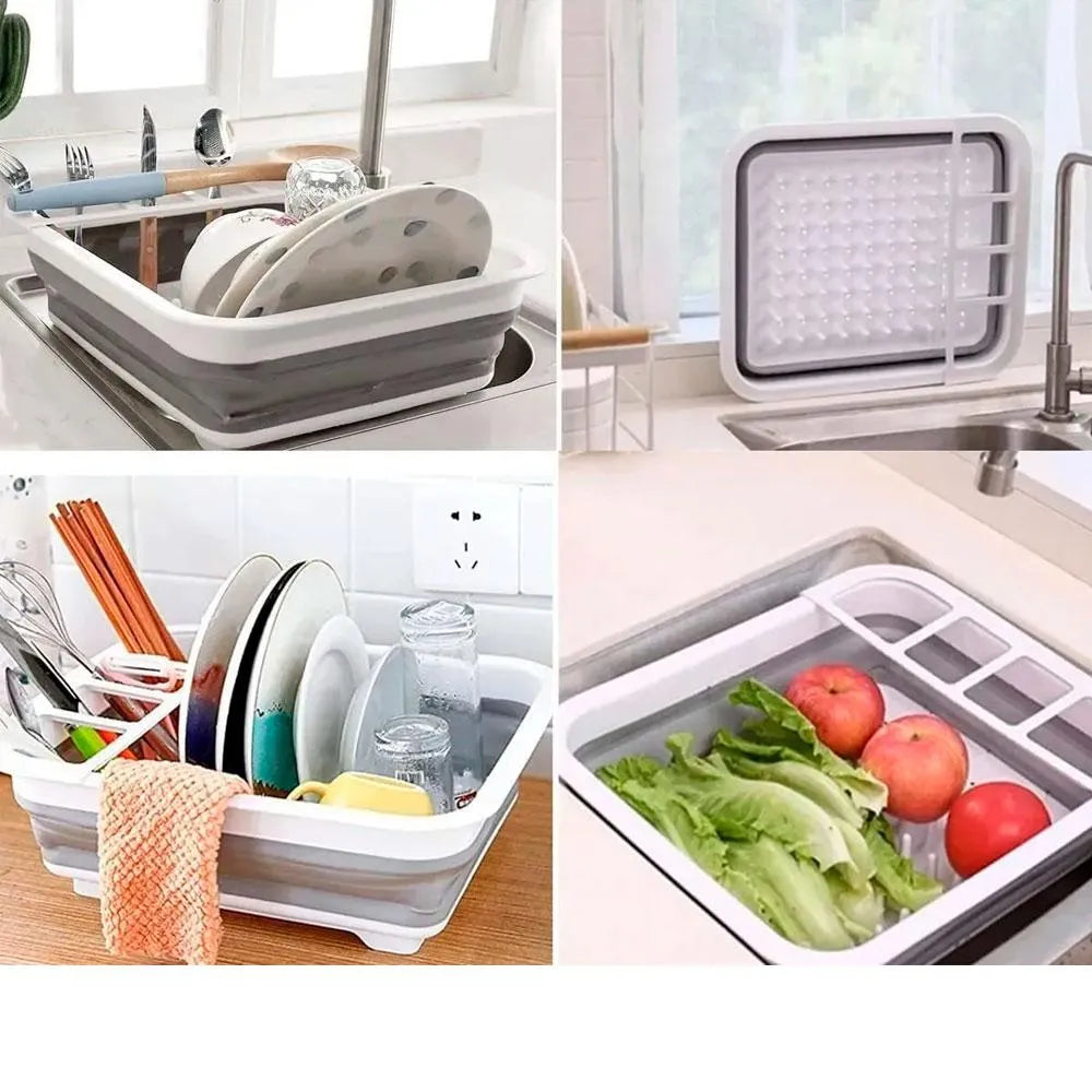 SET DE CUCHILLOS 6PCS + ESCURRIDOR PLEGABLE DE REGALO