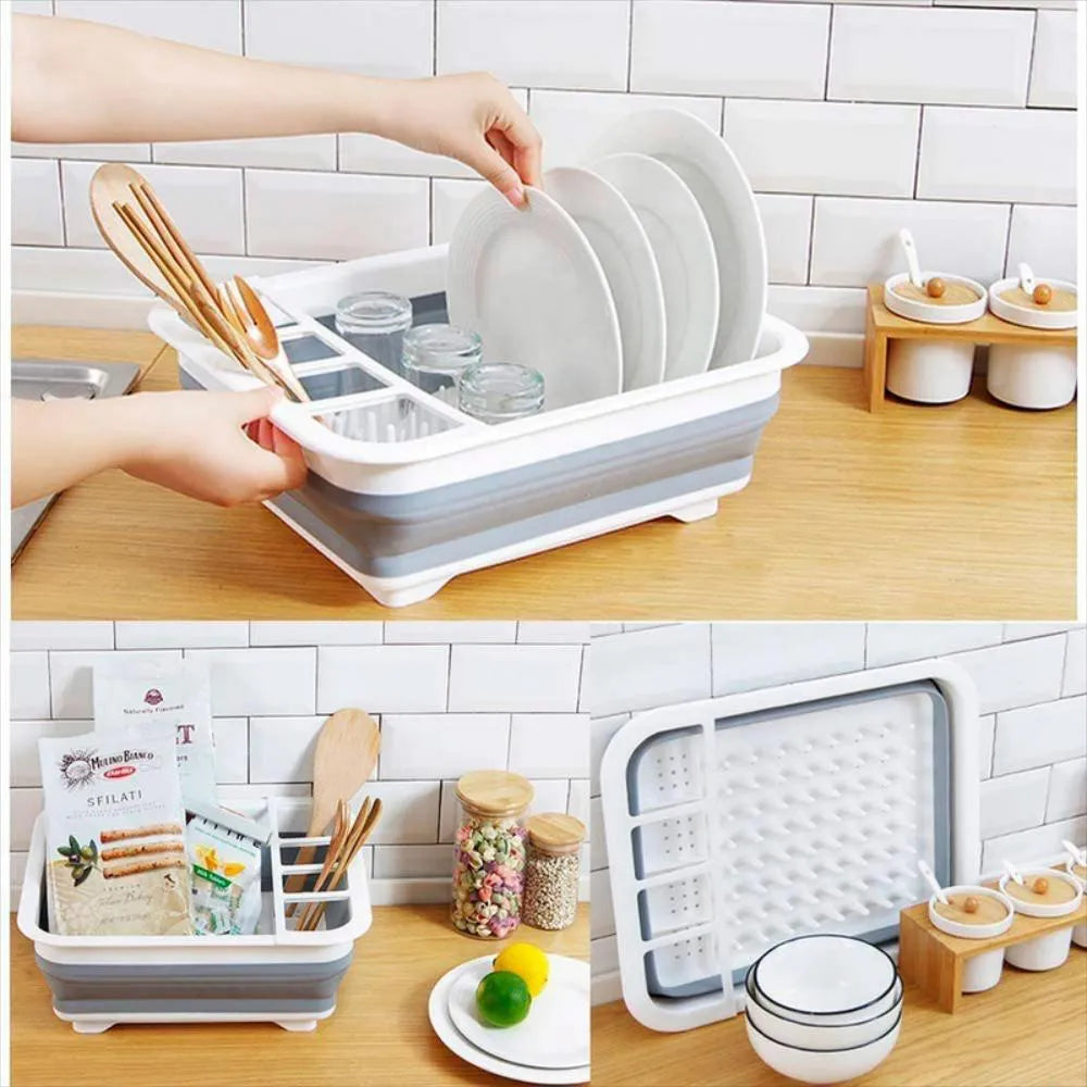 SET DE CUCHILLOS 6PCS + ESCURRIDOR PLEGABLE DE REGALO
