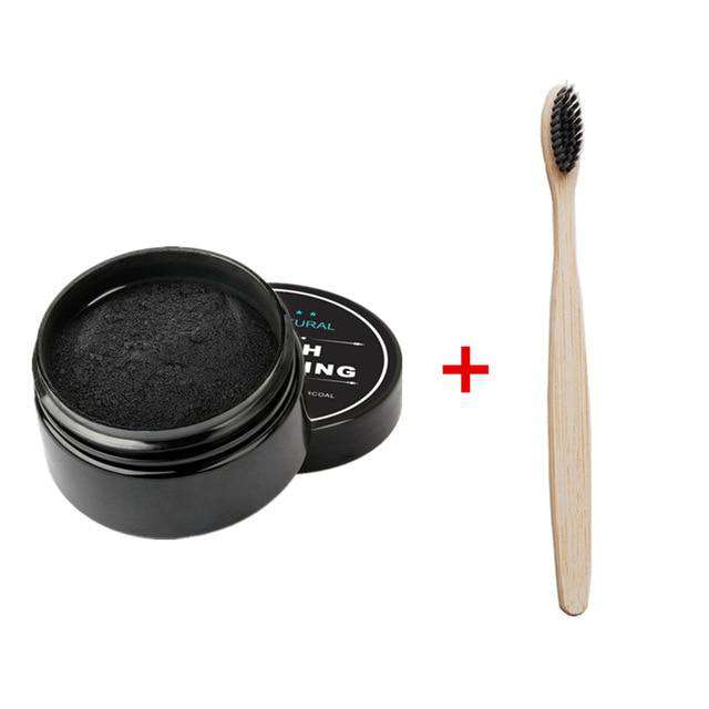 Polvo Negro Blanqueador + Cepillo de Bambú de Regalo