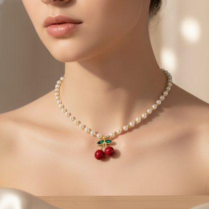 🍒 Collar Balinés – Rodio & Perlas Blancas + Anillo GRATIS