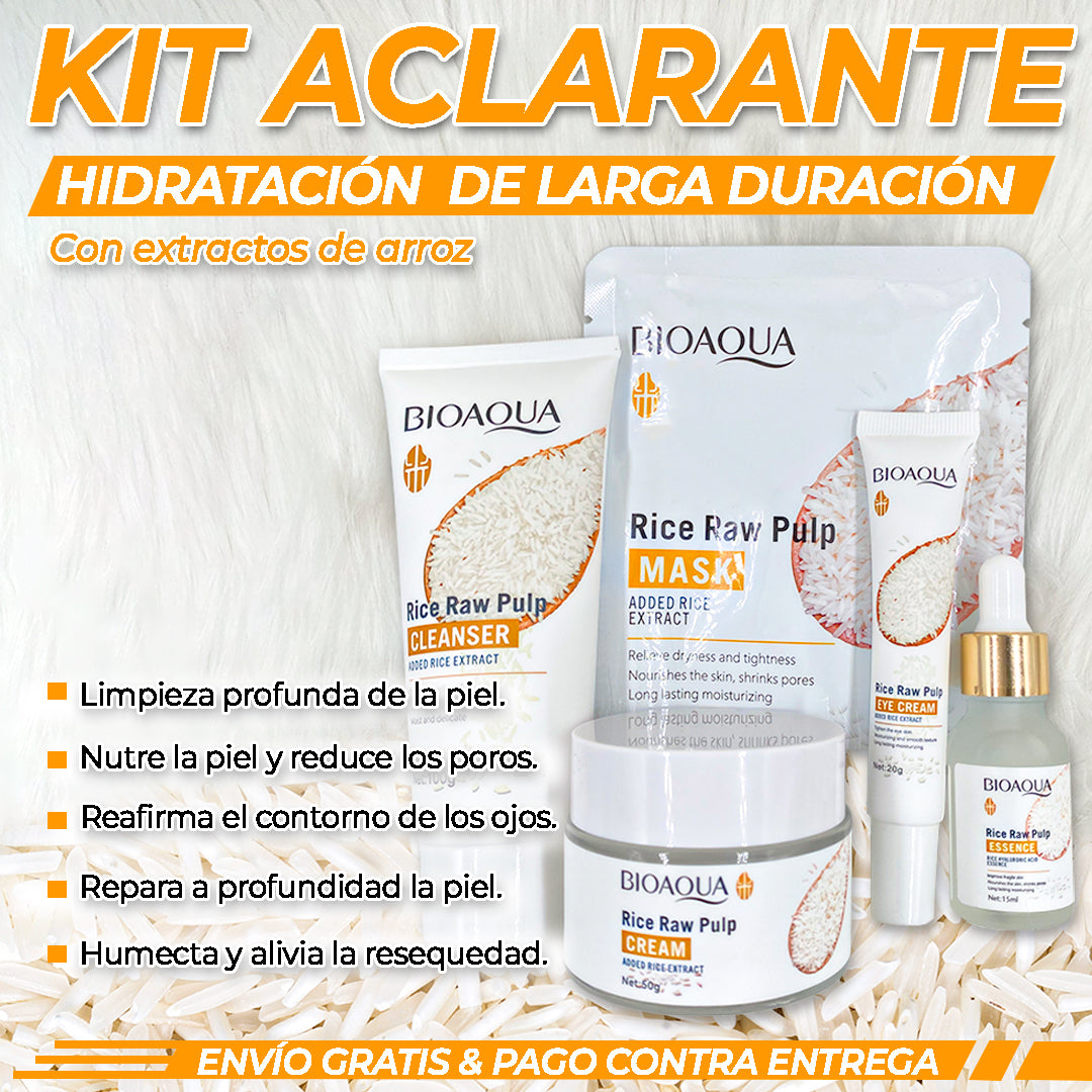 Combo Facial de Arroz 5x1 + Crema Hidratante – Piel más clara, suave y sin manchas