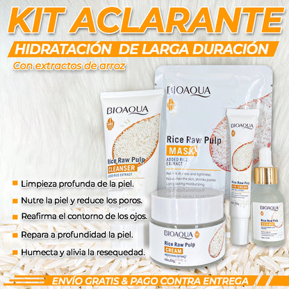 Combo Facial de Arroz 5x1 + Crema Hidratante – Piel más clara, suave y sin manchas