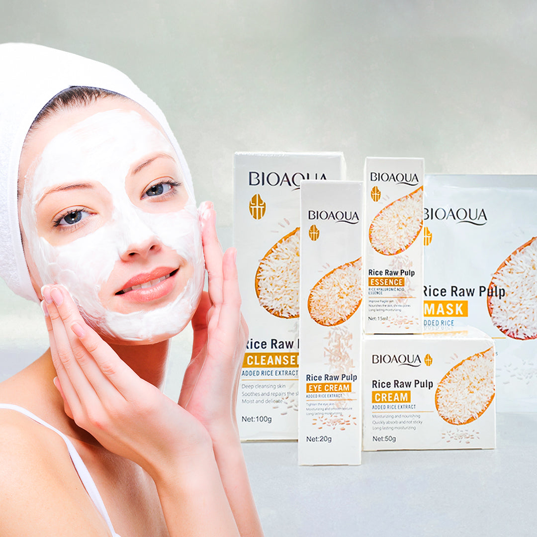 Combo Facial de Arroz 5x1 + Crema Hidratante – Piel más clara, suave y sin manchas